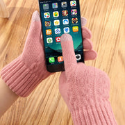 手袋 レディース ニット スマートフォン対応 スマホ用 5本指 グローブ タッチパネル操作可 防寒 寒さ対策 あったか てぶくろ 女性用 婦人用 カジュアル おしゃれ かわいい ファッション小物