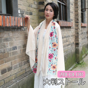 大判ストール ストール マフラー レディース 女性 シースルー 薄め エスニック 花柄 フラワー 花 アジアンチック 大きめ 大きい 日除け 羽織 やわらか お洒落 ファッション小物 刺繍 春 夏 90×180