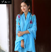ストール ショール レディース エスニック 大判 ロング 花柄 刺繍 薄手 冷房対策 UV対策 紫外線対策 日焼け防止 マフラー スカーフ 約176×90cm フラワー 民族風 カジュアル 上品 おしゃれ かわいい 小顔コーデ 通勤 通学 オフィス デイリー 普段使い 大人 女性 婦人 彼女 妻 友達 プレゼント ギフト 贈り物 誕生日 母の日 敬老の日 春 夏 秋