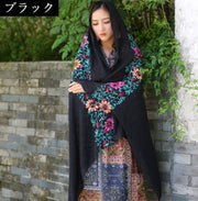 ストール ショール レディース エスニック 大判 ロング 花柄 刺繍 薄手 冷房対策 UV対策 紫外線対策 日焼け防止 マフラー スカーフ 約176×90cm フラワー 民族風 カジュアル 上品 おしゃれ かわいい 小顔コーデ 通勤 通学 オフィス デイリー 普段使い 大人 女性 婦人 彼女 妻 友達 プレゼント ギフト 贈り物 誕生日 母の日 敬老の日 春 夏 秋