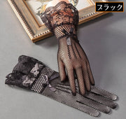 ウエディンググローブ 女性 女の子 ブライダル 花嫁 手袋 ショート レース フリル リボン 結婚式 パーティー 披露宴 二次会