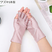 手袋 グローブ 指なし フィンガーレス 2本指 レディース 女性 薄手 UV対策 紫外線対策 日焼け防止 無地 単色 シンプル ファッション小物 婦人用