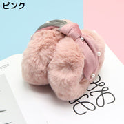 イヤーマフ 耳あて 耳当て レディース エコファー ふわふわ もこもこ 防寒 防風 暖かい 保温 秋冬 折りたたみ コンパクト
