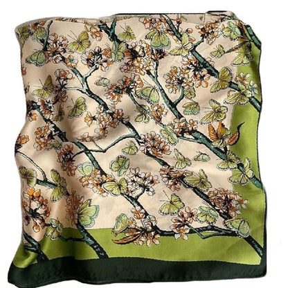スカーフ レディース 女性用 70cm角 首元 アレンジ チョウ バリエーション画像