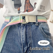 ベルト レディース 女性 婦人 ファッション小物 服飾小物 キャンバス ライン サイズ調節 かわいい おしゃれ カジュアル