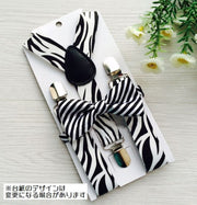 サスペンダー キッズ 蝶ネクタイ 2点セット Y型 子供用 女の子 男の子 おしゃれ ゼブラ柄 ストライプ 入学式 発表会 結婚式 ボウタイ お出かけ ファッション小物 入園 入学 卒園 卒業 モノクロ バイカラー