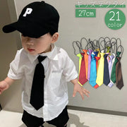 ネクタイ キッズ ベビー 子供 27cm 着脱簡単 クイック 光沢感 入園式 卒園式 発表会 入学式 制服 衣装 フォーマル カジュアル おしゃれ 無地 単色 シンプル カラバリ豊富