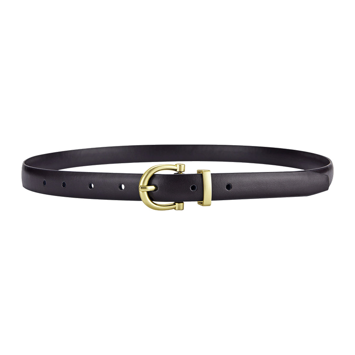 ベルト レディース 細め 細身 スリム 女性用 ゴールドバックル レザー ピンバックル 定番 ベーシック プレーンベルト マット ウエストマーク おしゃれ シンプル カジュアル デイリー お出かけ フェミニン 婦人用 ファッション小物 ブラック 黒 ブラウン 茶 ダークブラウン ベージュ