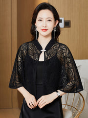 ストール ショール 羽織り レース ケープ レディース 女性 婦人 肩掛け 透かし編み ファッション小物 レース 透け感 シースルー シアー フェイクパール おしゃれ 上品 かわいい きれいめ パーティ お呼ばれ 発表会 フォーマル 黒 白 赤 緑 青