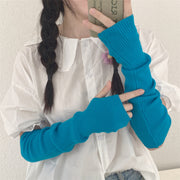アームウォーマー アームカバー レディース 女性 婦人 指なし手袋 ニット リブ あったか 暖かい 防寒 秋冬 お洒落 可愛い カジュアル キュー