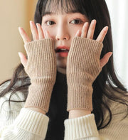 手袋 ニット レディース 女性 指なし フィンガーレス ハンドウォーマー リブ 防寒 暖かい あったか おしゃれ 大人可愛い お出かけ 普段使い 秋冬 通勤 通学 ファッション小物