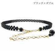 チェーンベルト ドレスベルト レディース 女性 ファッション雑貨 細め 細身 カニカン フェイクパール コンビカラー ブラック ホワイト シンプル おしゃれ エレガント きれい かわいい キュート クール かっこいい フォーマル 華やか