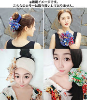スカーフ ヘアバンド ヘアゴム 3way レディース 女性 ネックカバー ヘッドバンド 万能 多機能 ふわふわ ヒラヒラ フリル フラワーモチーフ お花 華やか カラフル 鮮やか アレンジ多数 おしゃれ 大人可愛い きれいめ OL 通勤 お出掛け デート 普段使い 婦人用 プレゼント 贈り物 ファッション小物