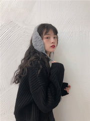イヤーマフ 耳あて ニット レディース 女性 イヤーウォーマー 裏ボア 防寒対策 あたたかい あったか モコモコ ポンポン付き かわいい おしゃれ