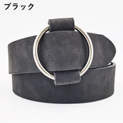 ベルト 穴なし レディース 女性用 無段階 ラウンドバックル レザー調 フェイクレザー ウエストマーク シンプル 無地 ファッション小物 婦人用 おしゃれ