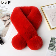 マフラー 襟巻き レディース エコファー ふわふわ もこもこ 防寒 暖かい あったか 保温 秋冬 ネックウォーマー シンプル無地