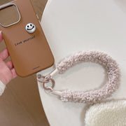スマホストラップ ハンドストラップ リストストラップ 携帯ストラップ 落下防止 紛失防止 モコモコ かわいい 挟む カラバリ豊富