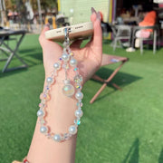 ストラップ バッグチャーム キーホルダー ストラップホルダー付き スマホ用アクセサリー バッグ用アクセサリー ファッション雑貨 マルカン ビーズ フェイクパール 王冠 クラウン フェミニン ガーリー 可愛い かわいい キュート おしゃれ