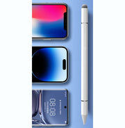 タッチペン スタイラスペン 曲線 持ち運び 2way ボールペン タブレット スマートフォン イラスト 細い線 キャップ付き 便利 シンプル 黒 白