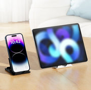 スマホスタンド タブレットスタンド 角度調節可能 6段階 スマホホルダー スマホ置き 折り畳み式 コンパクト 薄型 縦置き 横置き シンプル 滑り止め付き スマートフォン 携帯 動画視聴 テレワーク 卓上 便利