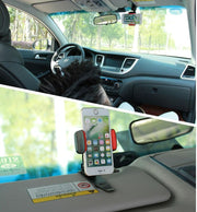 車用スマホホルダー クリップ式 車載 360度回転 取り付け簡単 サンバイザー 挟む スマートフォンホルダー 携帯ホルダー カー用品 カーアクセサリー 便利