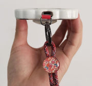 スマホストラップ 単品 1個 プレート付き ハンドストラップ リストストラップ 手首掛け 携帯ストラップ ストラップホルダー スマホアクセサリー 和風 和柄 レトロ スマホ カメラ USB ハンディファン 懐中電灯 調節可能 落下防止 紛失防止 丸紐 お洒落
