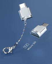 MicroSDカードリーダー TFカードリーダー Lightning microUSB USB Type-C 変換アダプター iPhone用 スマホ 外付け SDカード メモリーカード バックアップ
