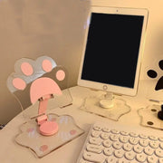 スマホスタンド 折りたたみ式 タブレットスタンド スマートフォンホルダー 卓上スタンド 肉球 持ち運び 360度回転 角度調整 軽量 縦置き 横置き 動画鑑賞
