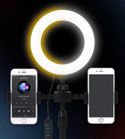 スマホスタンド スマホホルダー リングライト付き 自撮りライト 撮影用ライト 3段階調光 360度回転 照明 卓上 美肌効果 配信 生放送 インターネット授業 動画撮影 テレワーク