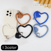 リストストラップ スマホストラップ 携帯ストラップ レディース 女性 スマホ関連雑貨 スマホ用品 スマホ用アクセサリー 落下防止 ハート リング 無地 ブラック ホワイト レッド ブルー シンプル カジュアル ポップ おしゃれ 可愛い キュート ガーリー フェミニン お揃い ペアルック