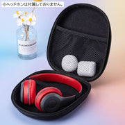 ヘッドフォンケース ヘッドホン用アクセサリー ストラップ付き ポケット付き ファスナー メッシュポケット 持ち運び 汚れ防止 ヘッドセット ヘッドフォン シンプル