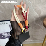 スマホストラップ 携帯ストラップ ハンドストラップ スマホアクセサリー 丸紐 ひも ロープ風 かわいい 手首 落下防止 紛失防止 スマートフォン 携帯電話 カラバリ豊富