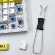 キートップ引き抜き工具 メカニカルキーボード用 2in1 両用 キーキャッププラー スイッチプラー 取り外し 交換 メンテナンス 便利 掃除 清掃 簡単 パソコン PC ゲーミングキーボード 白 黒