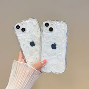 iPhone用ケース iPhone用カバー スマホケース スマホカバー ホロフィルム ホログラム 蝶 立体 3D 透明 クリア 落下 保護 傷防止 耐衝撃 衝撃吸収 アイフォン かわいい おしゃれ