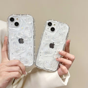 iPhone用ケース iPhone用カバー スマホケース スマホカバー ホロフィルム ホログラム 蝶 立体 3D 透明 クリア 落下 保護 傷防止 耐衝撃 衝撃吸収 アイフォン かわいい おしゃれ