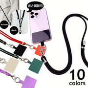ネックストラップ ネックホルダー スマホストラップ ショルダーストラップ スマートフォンホルダー 肩掛け 斜め掛け 長さ調節可 落下予防 紛失防止 無地 シンプル ケースに挟むだけ スマホアクセサリー