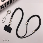 ネックストラップ ネックホルダー スマホストラップ ショルダーストラップ スマートフォンホルダー 肩掛け 斜め掛け 長さ調節可 落下予防 紛失防止 無地 シンプル ケースに挟むだけ スマホアクセサリー