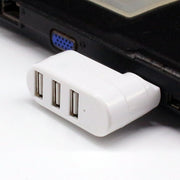 回転式USBハブ 3ポート USB2.0 充電 データ転送 縦付け 横付け 回転自由 L字型 ポート増設 拡張 軽量 コンパクト 小型 パソコン ゲーム PC カメラ スマホ スマートフォン タブレット 周辺機器