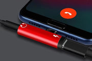 イヤホン変換アダプター 3.5mm USB タイプC Type-C 2in1 シンプル コンパクト 持ち運び 持ち歩き スマホ スマートフォン 携帯 充電 音楽鑑賞 アダプター