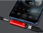 イヤホン変換アダプター 3.5mm USB タイプC Type-C 2in1 シンプル コンパクト 持ち運び 持ち歩き スマホ スマートフォン 携帯 充電 音楽鑑賞 アダプター