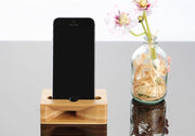 スマホスピーカー スマホスタンド 木製 竹製 電源不要 卓上 小型 携帯電話 スマートフォン iPhone 置くだけ ナチュラル