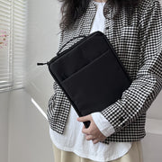 ノートパソコンケース PCバッグ タブレットケース iPadケース 13インチ 14インチ 15.6インチ 持ち手付き 軽量 手提げ ポケット ジッパー ファスナー タテ型 縦型 保護 傷防止 持ち運び 収納 整理 無地 シンプル おしゃれ 便利 仕事 ビジネス 出張 営業 大学生 高校生 中学生