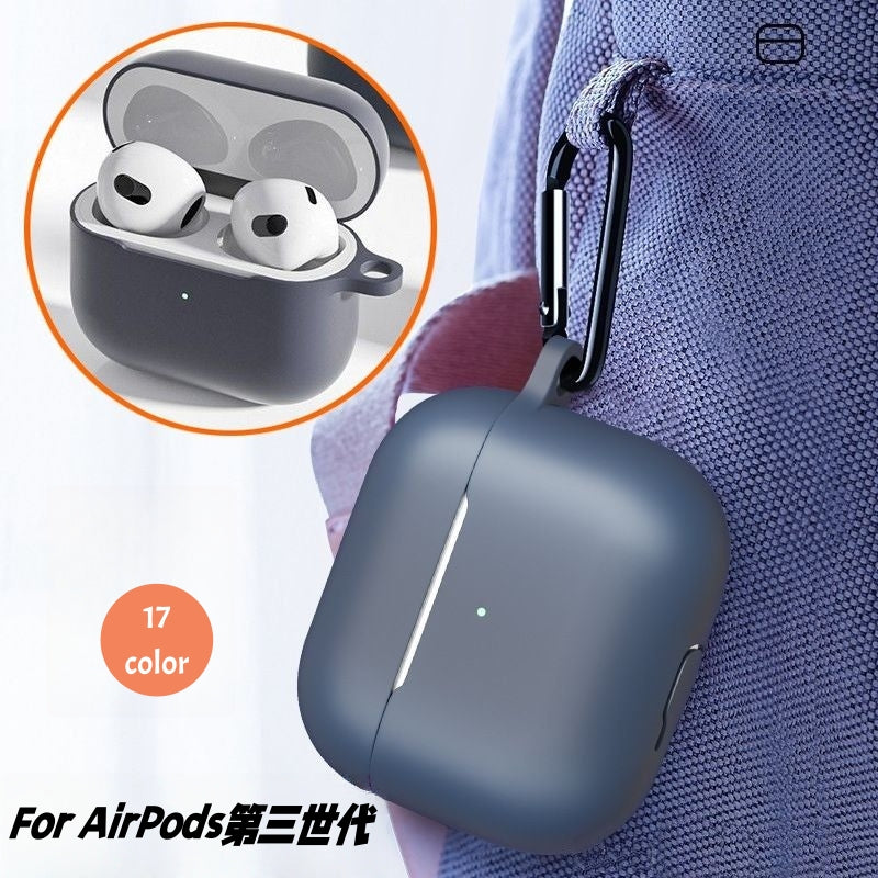 AirPods3 第三世代 エアーポッズ ケース カバー シリコン 保護 耐衝撃 イヤホン収納 軽量 カラビナ キズ防止 落下防止
