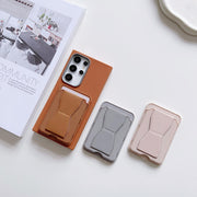 カードケース カードホルダー スマホスタンド スマホ立て スマホ用アクセサリー スマホ関連雑貨 マグネットタイプ マグネット式 フェイクレザー 無地 シンプル カジュアル シック おしゃれ クール かっこいい