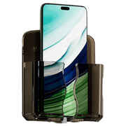 スマホホルダー 充電スタンド ウォールポケット スマートフォン アクセサリー 小物入れ クリア 透明 リモコンラック 壁面収納 壁掛け 入れたまま充電 穴あけ不要 粘着式 簡単設置 プラスチック