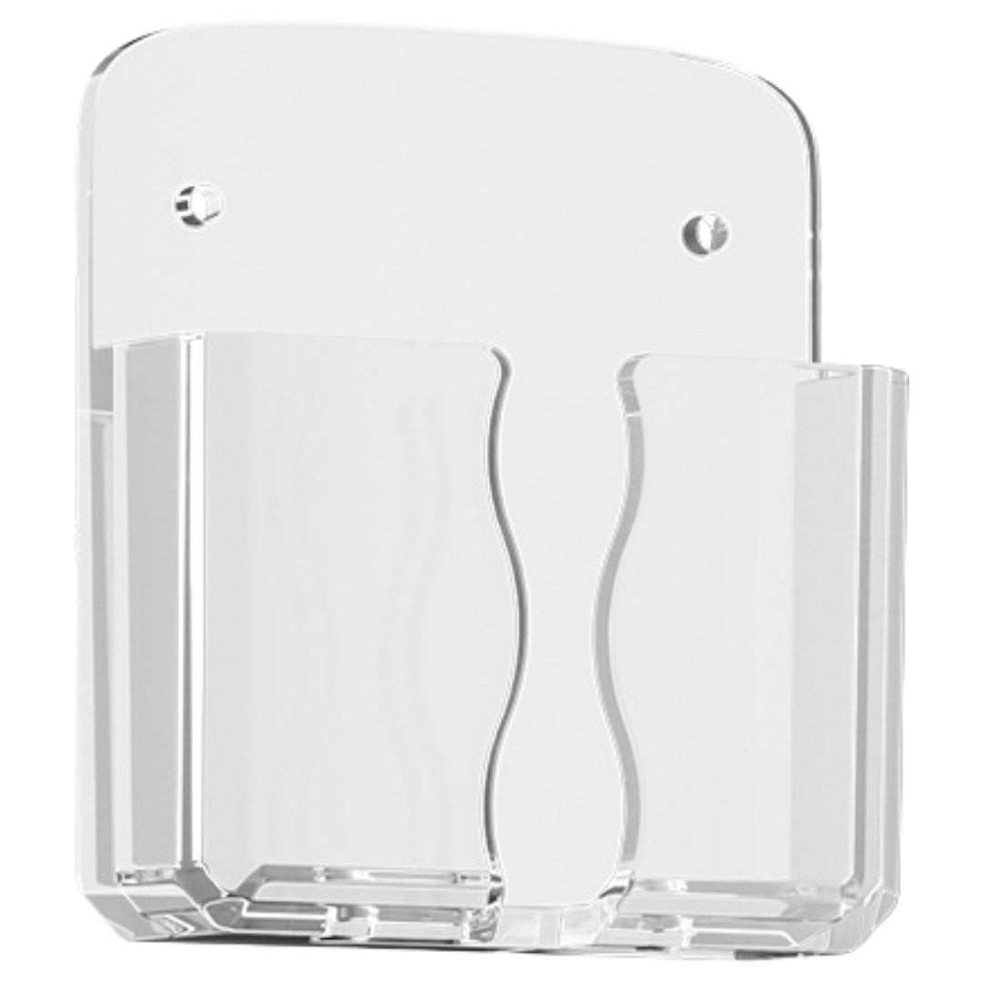 スマホホルダー 充電スタンド ウォールポケット スマートフォン アクセサリー 小物入れ クリア 透明 リモコンラック 壁面収納 壁掛け 入れたまま充電 穴あけ不要 粘着式 簡単設置 プラスチック