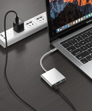 変換コネクタ 単品 1個 3in1 3ポート Type-C USB3.0 PD HDMI 充電 変換アダプタ データ転送 ポート増設 拡張 軽量 コンパクト 小型 映像 出力 パソコン ゲーム PC カメラ スマホ スマートフォン タブレット 周辺機器