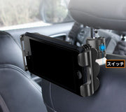 スマホホルダー タブレットホルダー 車載 車用 取付簡単 後部座席 ヘッドレスト クリップ式 360度回転 iPad iPhone