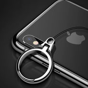 スマホスタンド キーホルダー スマホリング リング型 ストラップ アクセサリー 折りたたみ 卓上 鍵 カギ 携帯 紛失防止 落下防止 メタリック 金属製 スマートフォン スマホアクセサリー