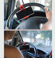スマホホルダー ケータイホルダー 車載用 カー用品 車用品 自動車 アクセサリー ハンドル装着 カーナビ スマートフォン iPhone Android 携帯 スタンド